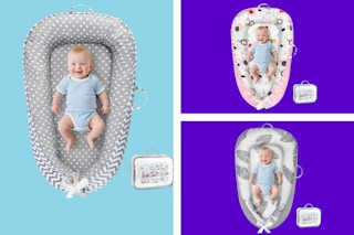 KISS GOLD Baby Lounger on a blue background.