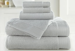 6-piece light gray towel set