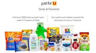 Just for U reward program screenshot.