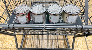 candles in a cart at aldi