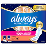 Always Ultra Thin Overnight Pads Box