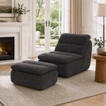 Chenille Memory Foam Chair & Ottoman