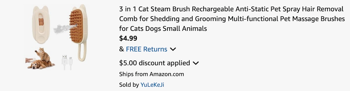 Amazon Steam Pet Brush 2025 3