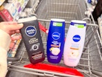 three nivea body washes in cvs cart
