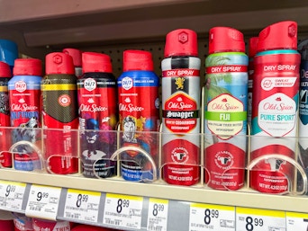 old spice dry sprays on walgreens shelf