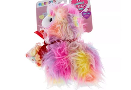 Llama Plush with Candy Hearts