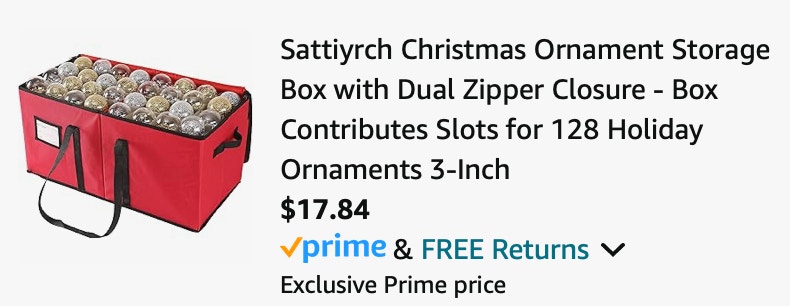 Sattiyrch Christmas Ornament Storage Box with Dual Zipper