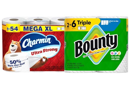 1 Bounty + 1 Charmin