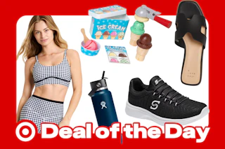 women's activewear, Hydroflask, Skechers, sandals, and Melissa & Doug ice cream set