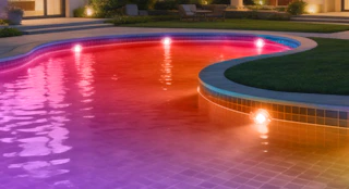 a pool with permanent lights 