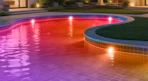 a pool with permanent lights