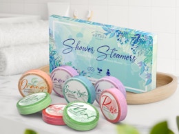 a pack of colorful shower steamers