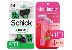 2 Schick or Skintimate Razor Packs