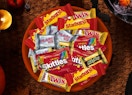 a bowl of fun-sized Halloween candy 
