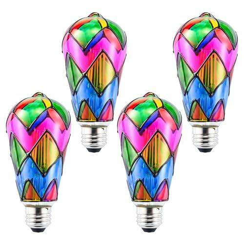 Stained Glass Light Bulbs 4-Pack