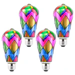 Stained Glass Light Bulbs 4-Pack