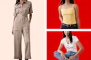models modeling clothes in a collage
