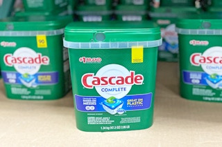 cascade complete dishwasher tabs on a shelf with ct removed