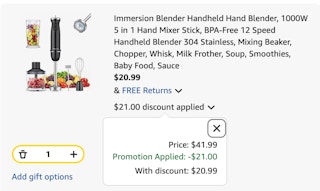 blender Amazon receipt