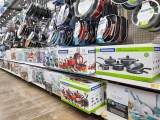 Cookware aisle at Walmart