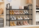 a shoe rack with 