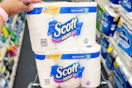 two scott toilet paper packs in a shopping cart