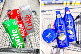 collage with coke and nivea products