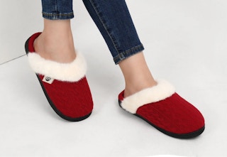 red lined slippers