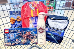 harry potter products in an aldi shopping cart