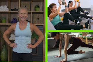 A collage of workout scenes
