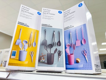 three room essentials kitchen utensil sets on target shelf