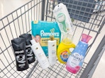 downy tide axe pampers dove schick items in walgreens cart