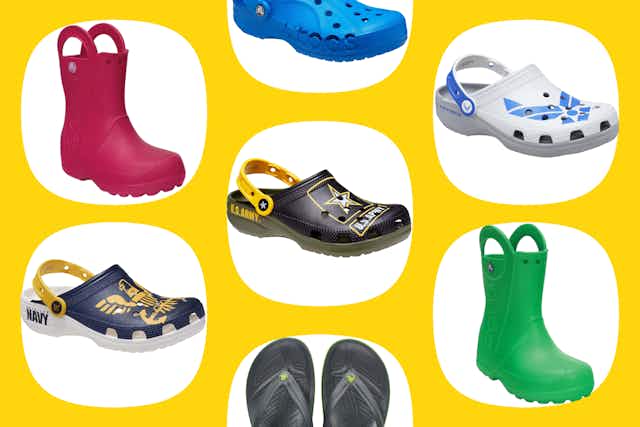 Up to 64% Off Crocs at Walmart: $15 Sandals, $25 Military Clogs card image