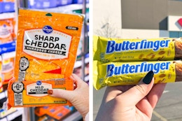 collage with kroger and butterfinger products