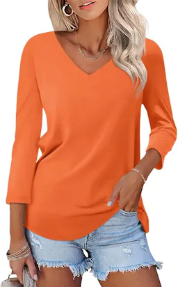 Women's 3/4 Sleeve V-Neck Tee