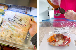 two images of make ahead freezer meals