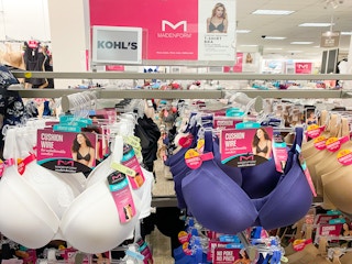 a display of maiden form bras in kohl's
