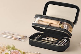 Makeup Bag With Mirror, Just $10 on Amazon card image