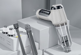 white and gray car vacuum