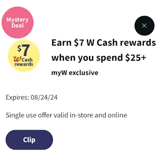walgreens cash booster coupon screenshot