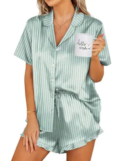 Ekouaer Women's Silk Pajama Set