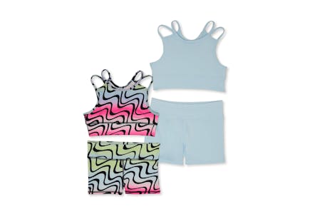 Athletic Works Kids' Bike Short and Bra Set