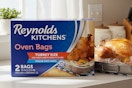 Reynolds oven bags on counter next to turkey