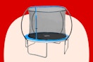 10-foot blue and black trampoline