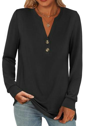ANRABESS Women's Henley Top