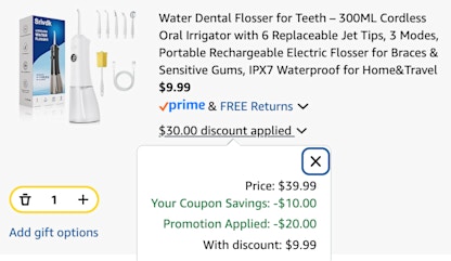 water flosser cart