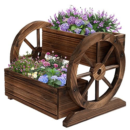 Wooden Wagon Planter Box