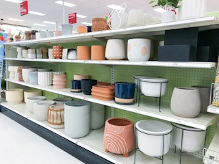 aisle of planters at target