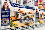 rachael ray 11-piece cookware set on display at Macy's