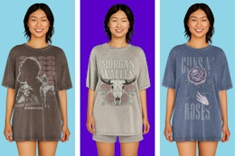 New Band-Inspired Women's Sleep Shirts, $11.67 at Walmart card image